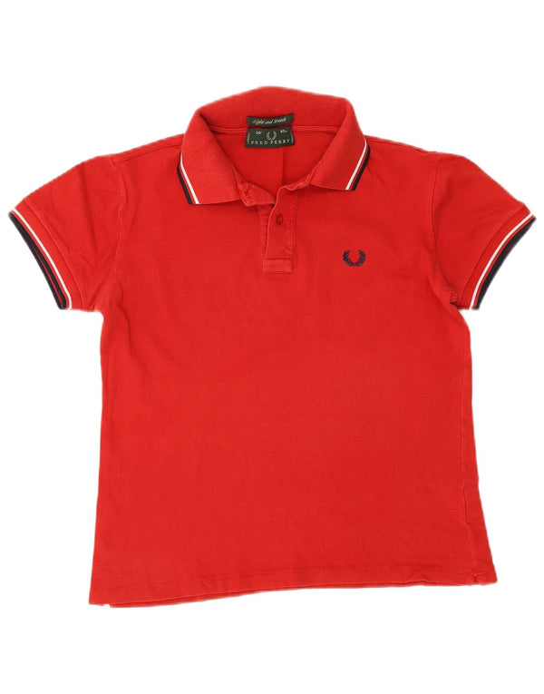 Fred Perry Mens Polo Shirt Small Red Striped Cotton