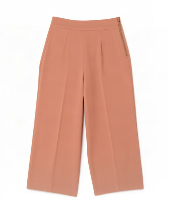 Zara Womens High Waist Wide Leg Casual Trousers XS W24 L25 Pink