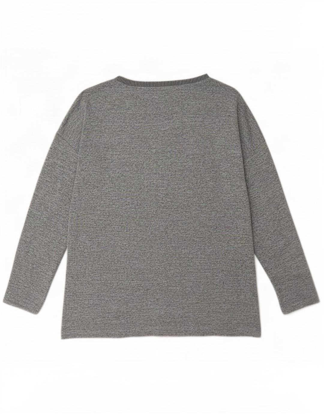 Oasis Womens Top Long Sleeve UK 14 Medium Grey Colourblock Polyester