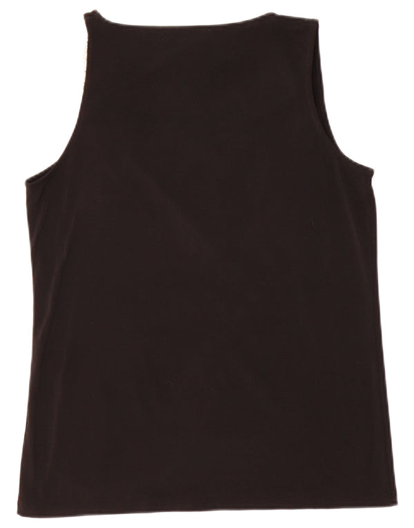 Michael Kors Womens Sleeveless Vest Top UK 12 Medium Black Polyester