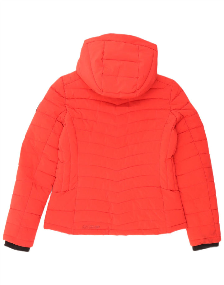 Superdry Womens Oversized Hooded Padded Jacket UK 10 Small  Red Polyester