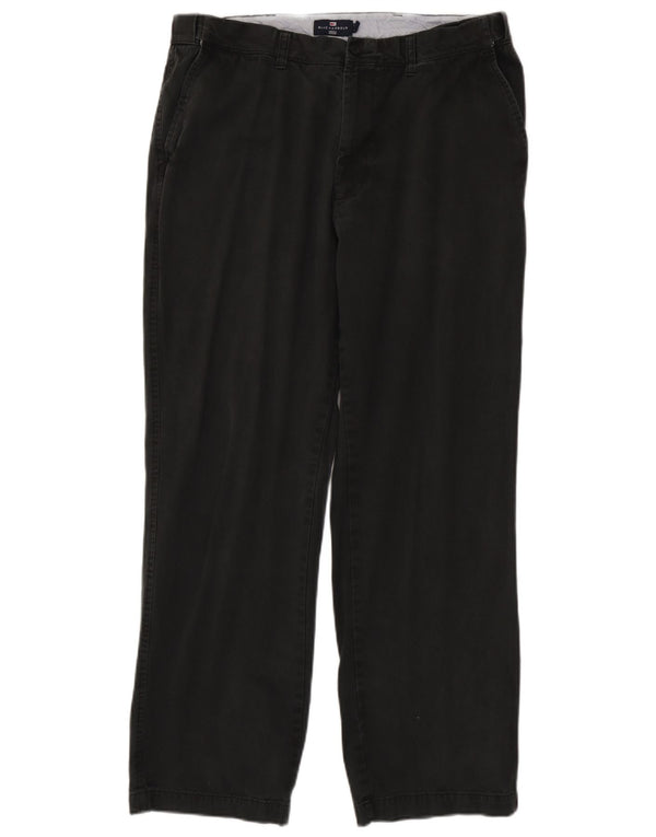Marks & Spencer Mens Blue Harbour Straight Chino Trousers W38 L30 Black