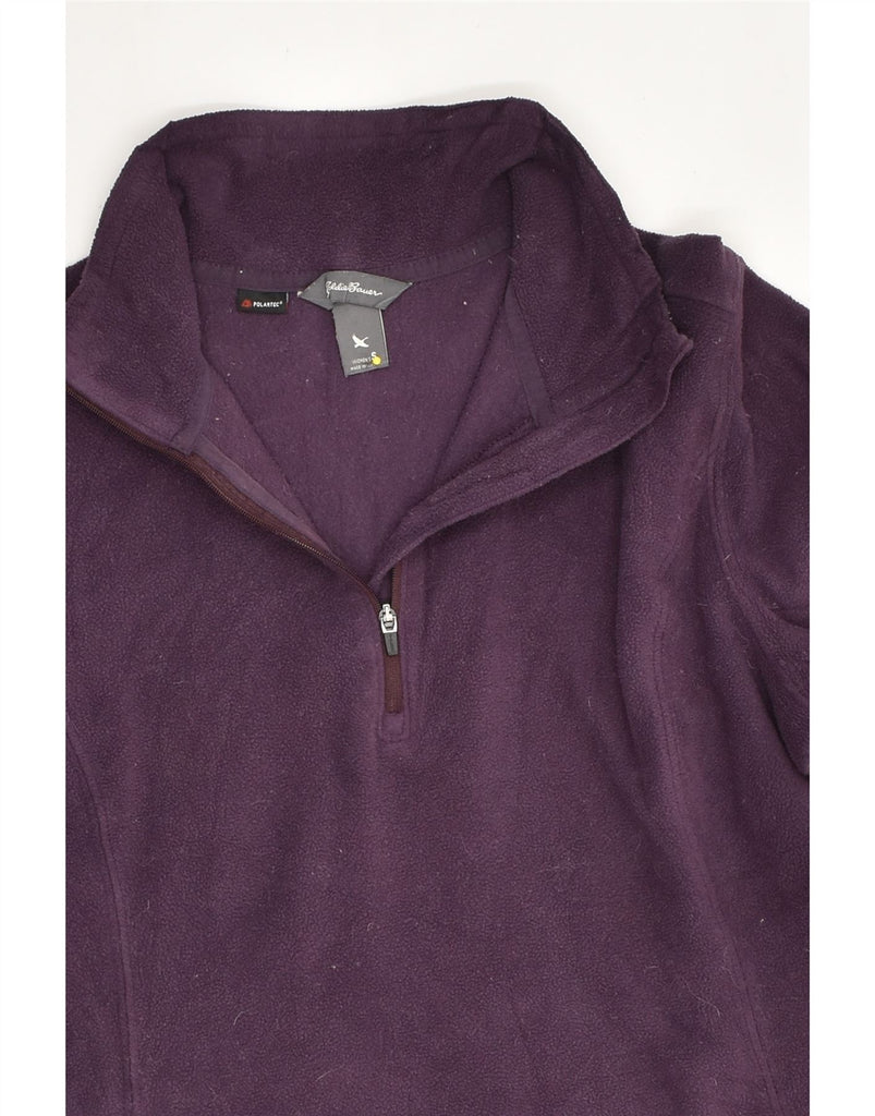 EDDIE BAUER Womens Zip Neck Fleece Jumper UK 10 Small Purple Polyester | Vintage Eddie Bauer | Thrift | Second-Hand Eddie Bauer | Used Clothing | Messina Hembry 