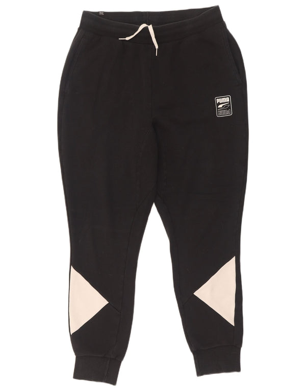 Puma Womens Tracksuit Trousers Joggers UK 14 Large  Black Colourblock