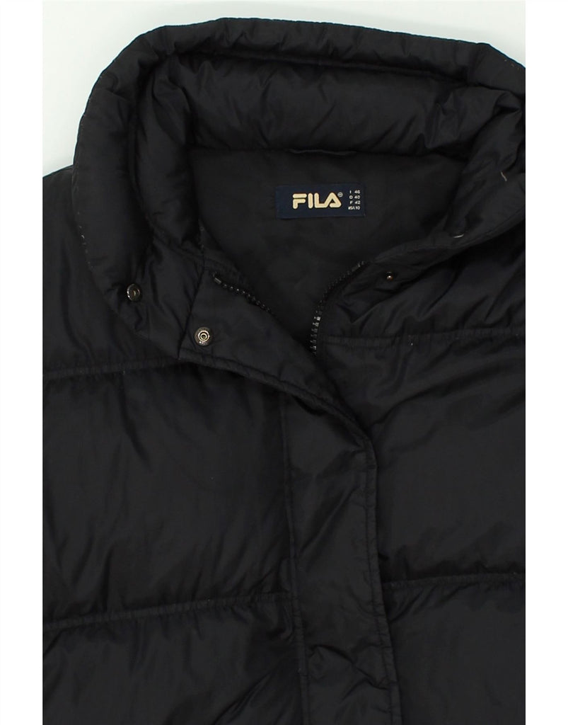 FILA Womens Padded Coat IT 46 Large Black Nylon | Vintage Fila | Thrift | Second-Hand Fila | Used Clothing | Messina Hembry 