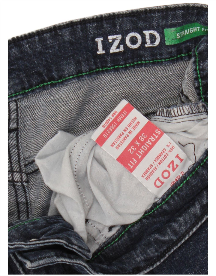 Izod Mens Straight Jeans W38 L32 Blue Cotton