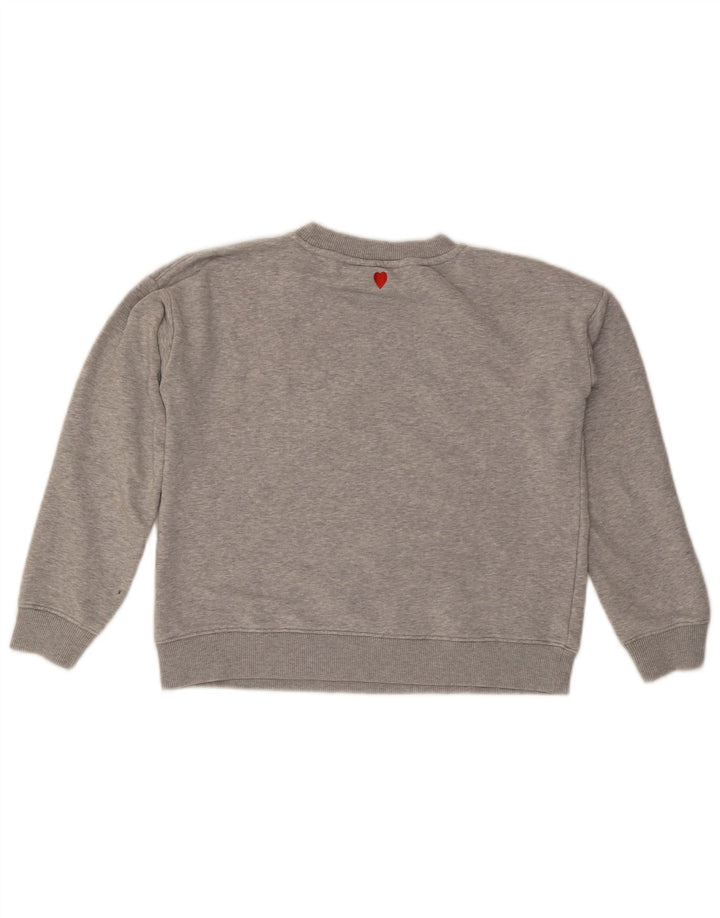Tommy Hilfiger Womens Crop Oversized Sweatshirt Jumper UK 10 Small Grey