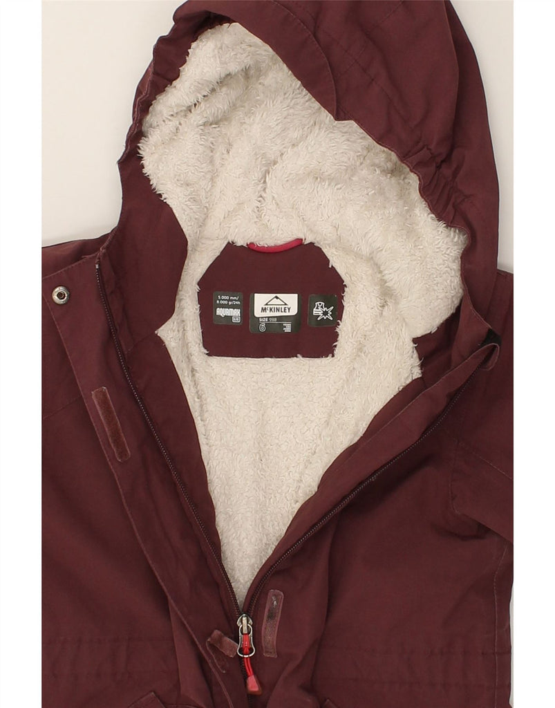 MCKINLEY Boys Hooded Sherpa Jacket 5-6 Years Maroon Polyester | Vintage McKinley | Thrift | Second-Hand McKinley | Used Clothing | Messina Hembry 