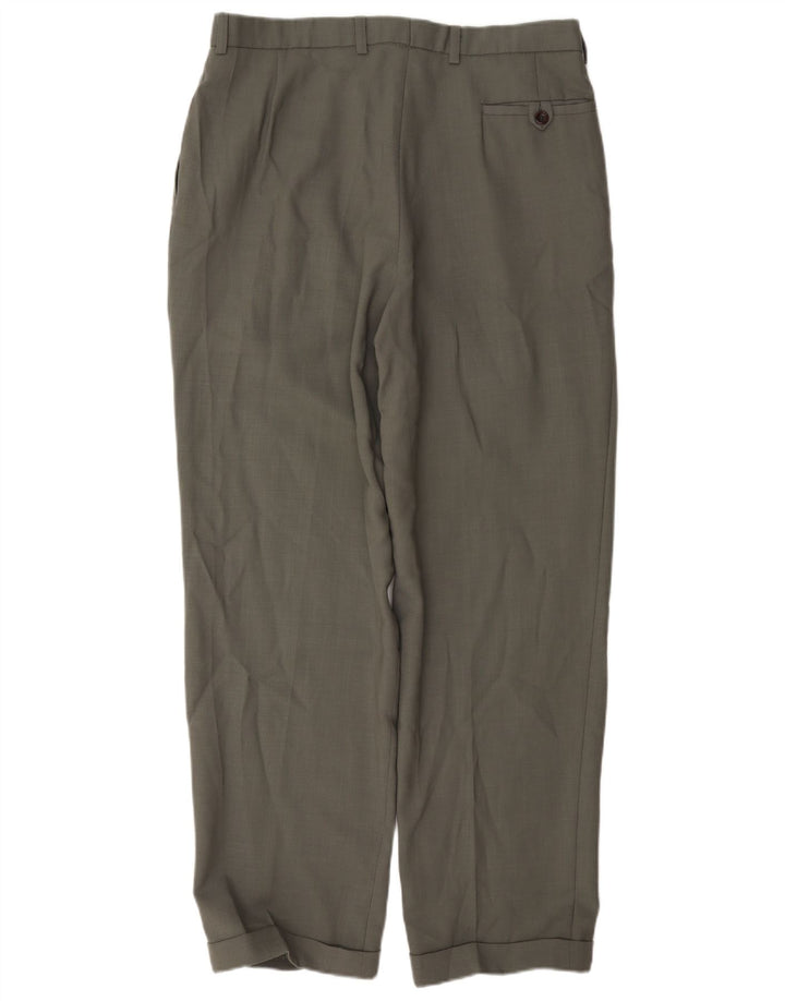 Marks & Spencer Mens St. Michael Pegged Suit Trousers W34 L31 Grey Wool