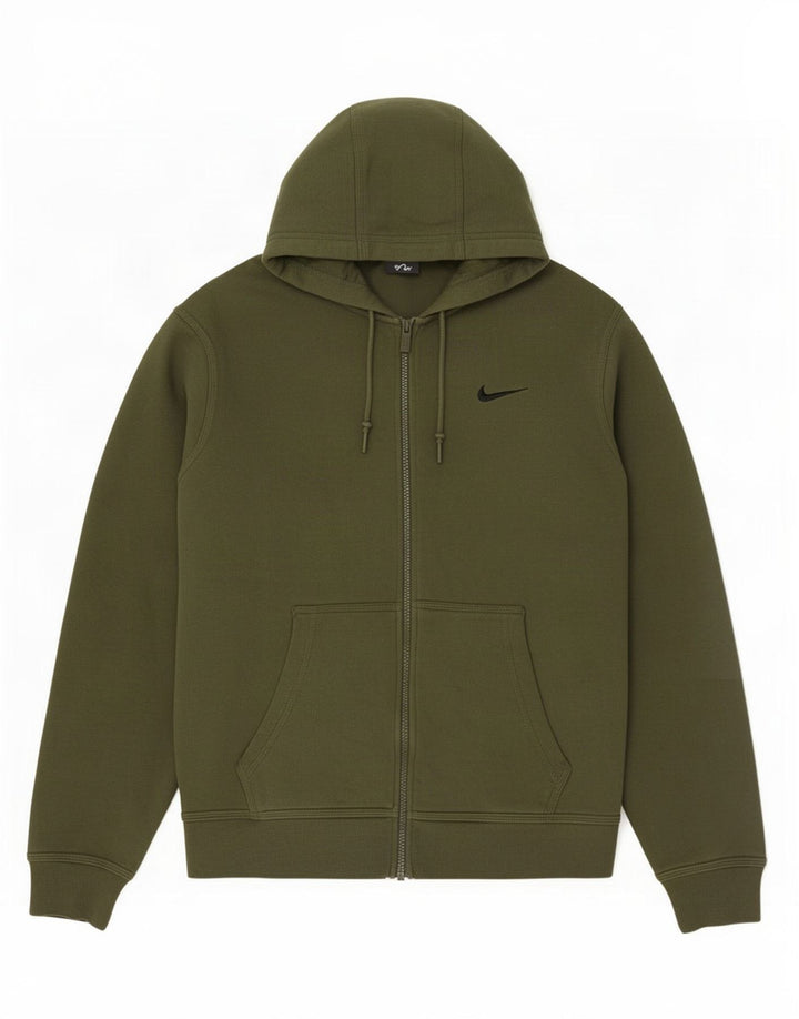 Nike Mens Zip Hoodie Sweater Medium Khaki Cotton