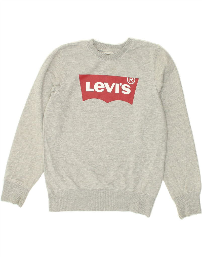 LEVI'S Boys Graphic Sweatshirt Jumper 11-12 Years Grey Cotton | Vintage Levi's | Thrift | Second-Hand Levi's | Used Clothing | Messina Hembry 