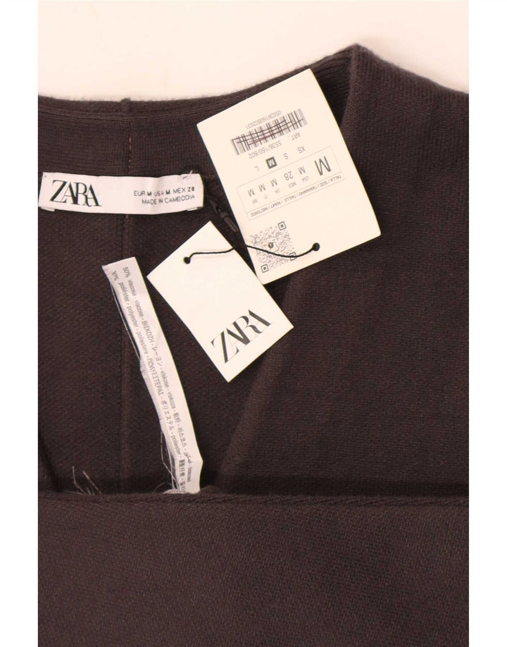 Zara Womens Cardigan Sweater UK 12 Medium Grey Viscose