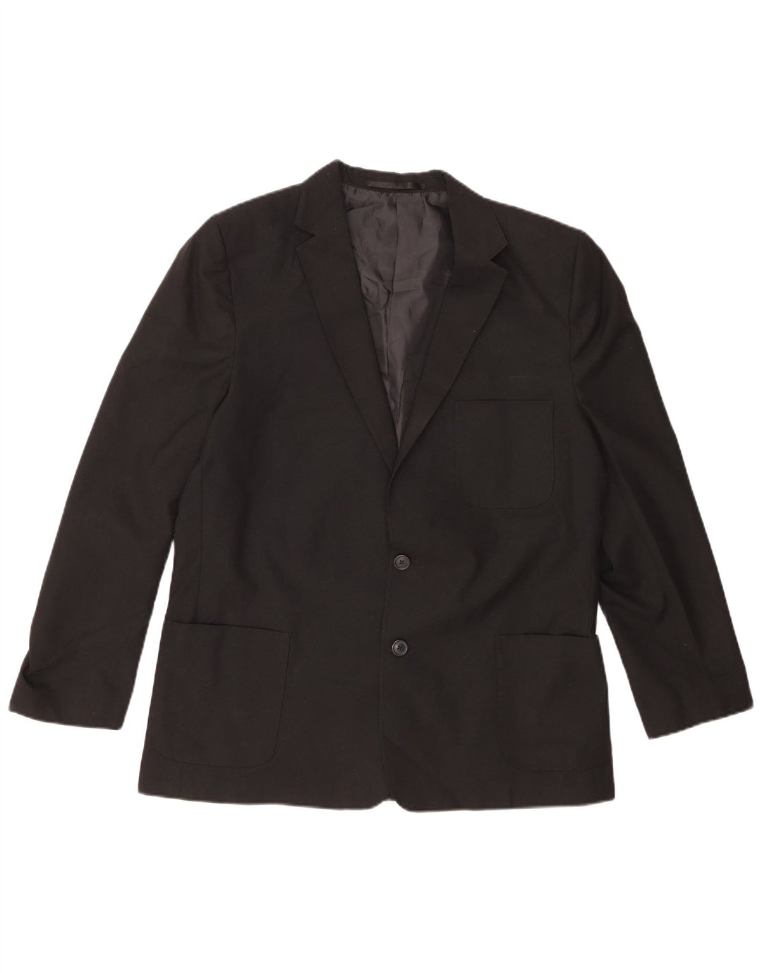 MARKS & SPENCER Boys 2 Button Blazer Jacket 14-15 Years Black Polyester