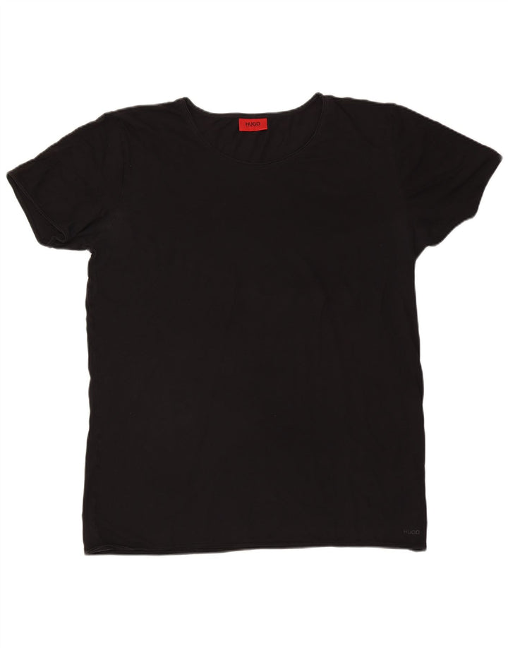 Hugo Boss Mens T-Shirt Top 2XL Black Cotton