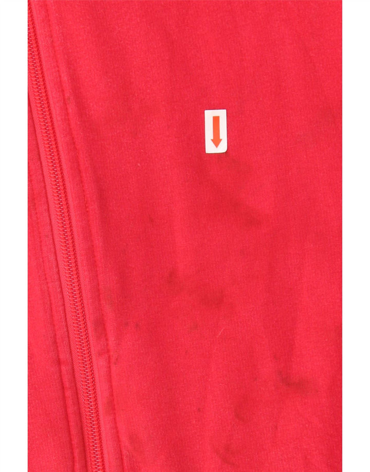 ADIDAS Womens Tracksuit Top Jacket UK 12 Medium Red Cotton
