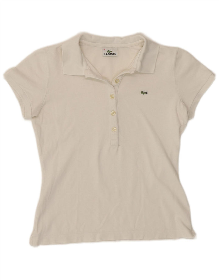 Lacoste Womens Polo Shirt Size 38 Medium White