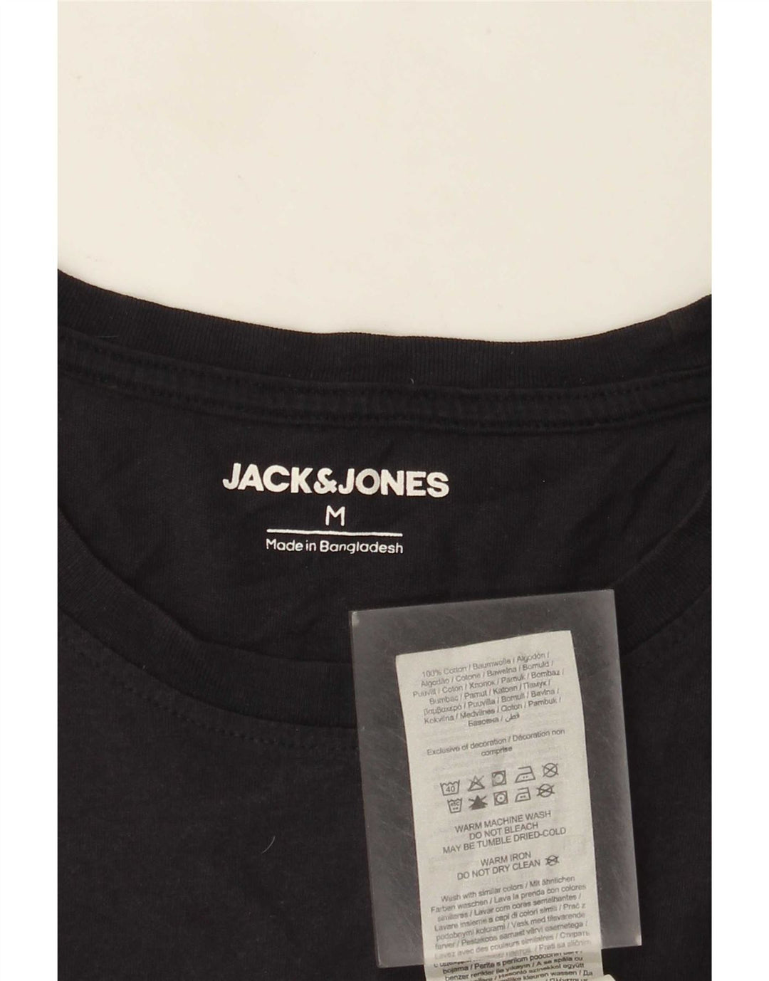 Jack & Jones Mens Graphic T-Shirt Top Medium Navy Blue Cotton
