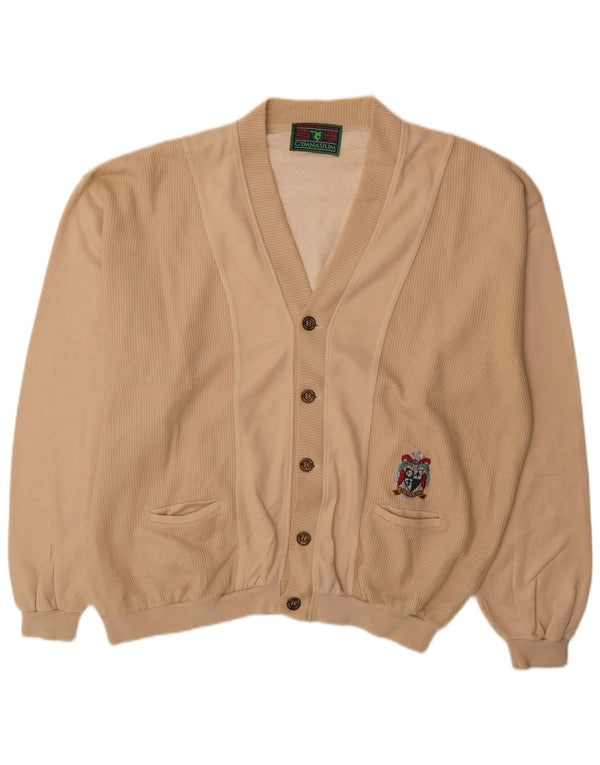 Gymnasium Mens Cardigan Sweater XL Beige Cotton Sports