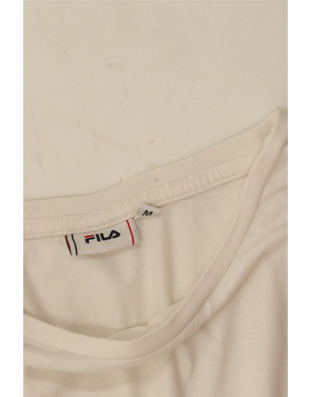 Fila Womens Crop Graphic T-Shirt Top UK 14 Medium White Cotton
