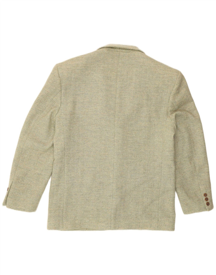 Enrico Finzi Mens 2 Button Blazer Jacket IT 50 Large Green Herringbone