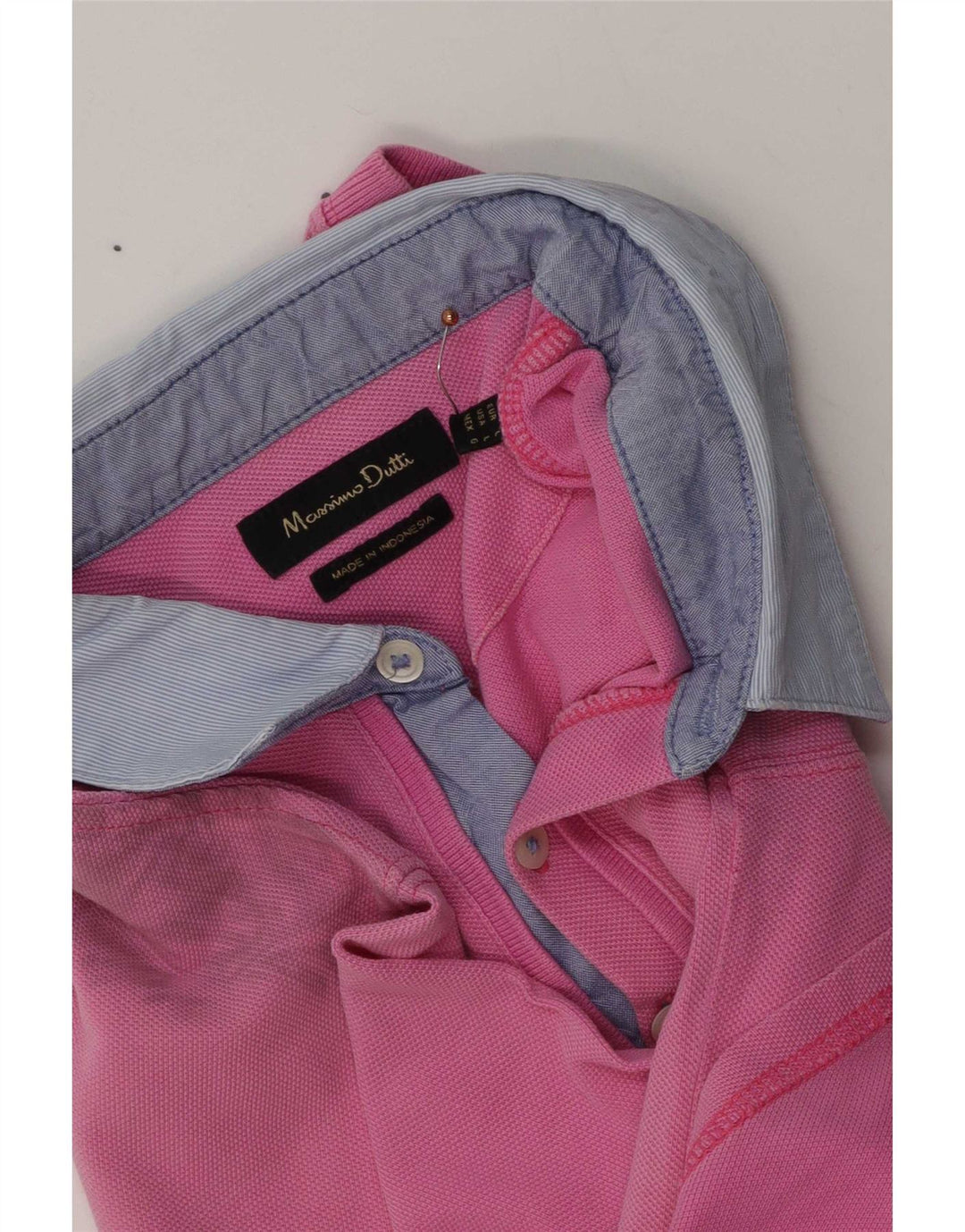 Massimo Dutti Mens Polo Shirt Large Pink