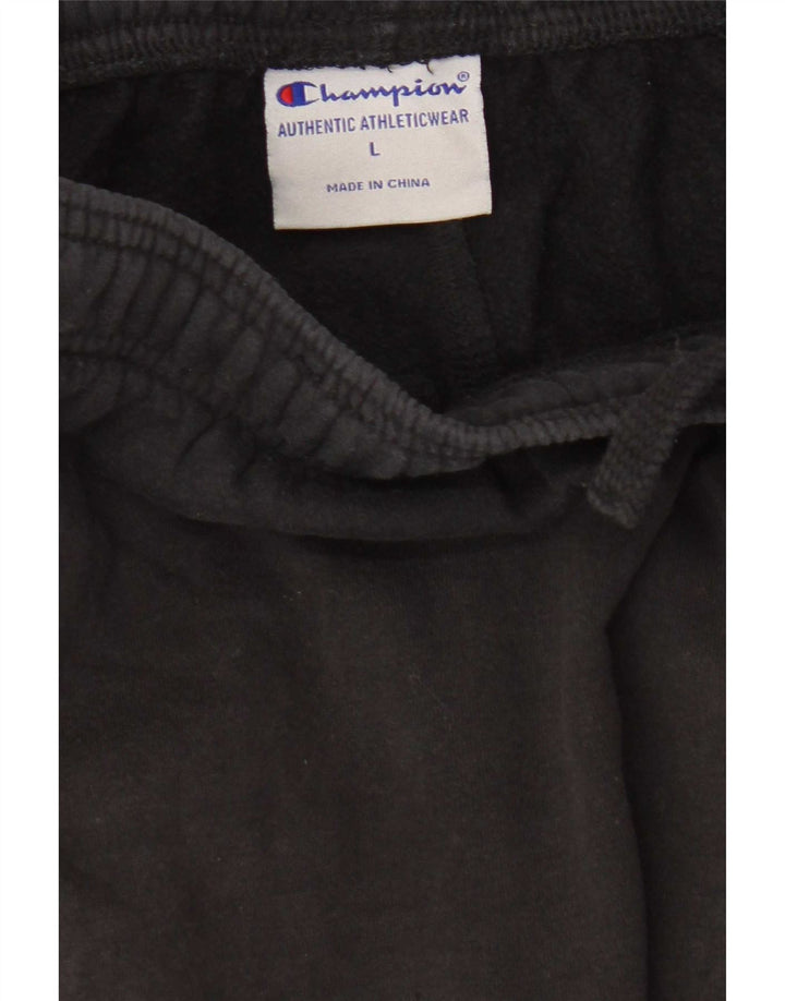 Champion Mens Graphic Tracksuit Trousers Large  Black Cotton