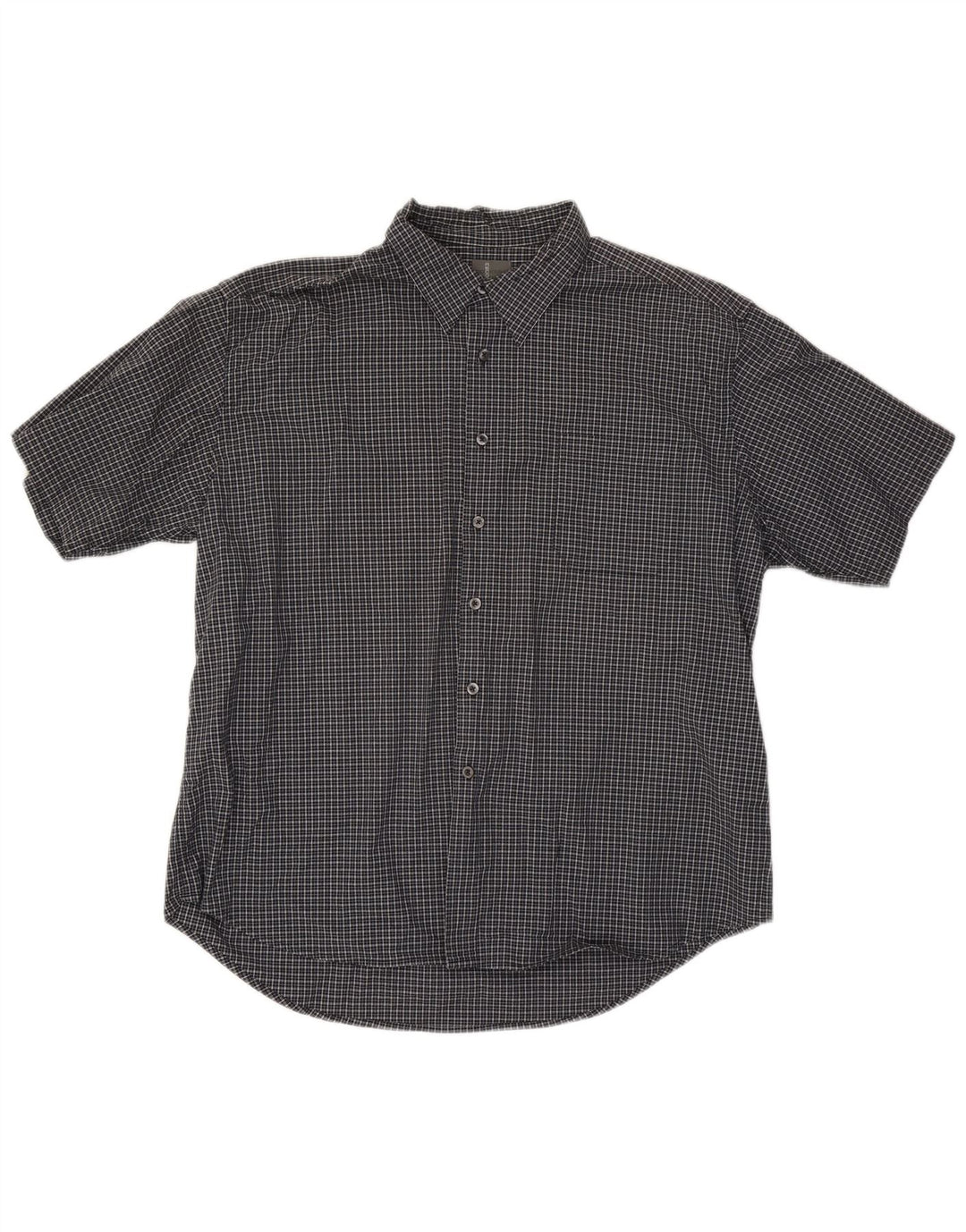 Dockers Mens Short Sleeve Shirt 2XL Black Check Cotton