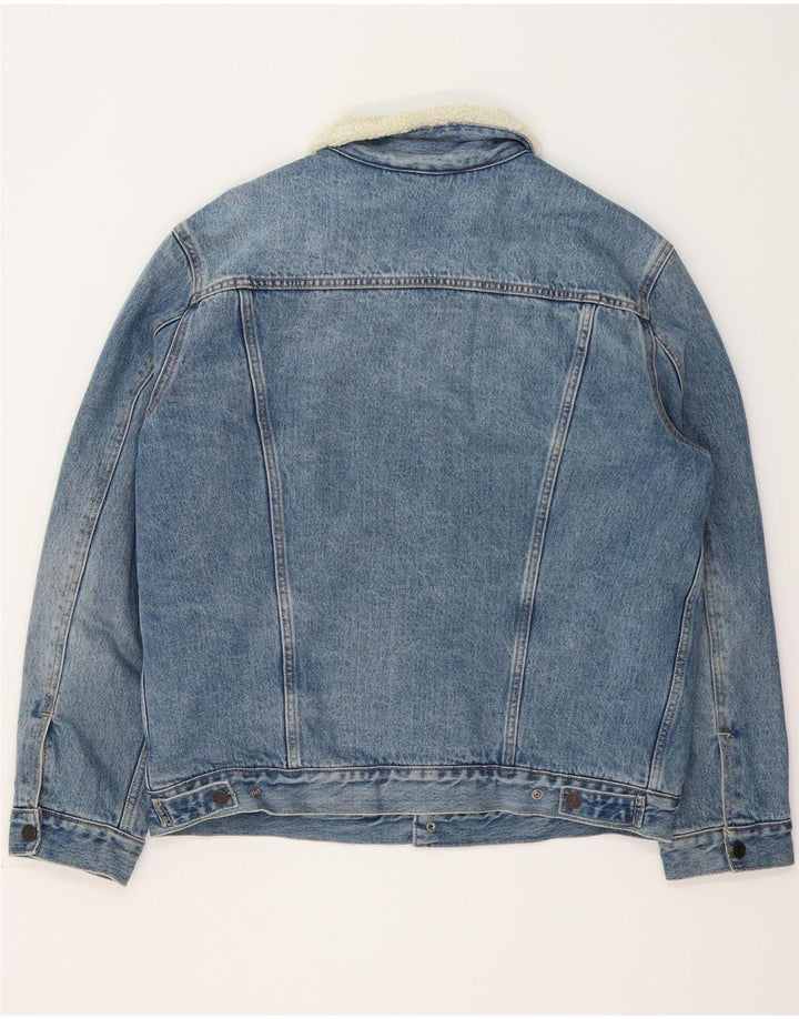 LEVI'S Mens Sherpa Denim Jacket UK 42 XL Blue Cotton