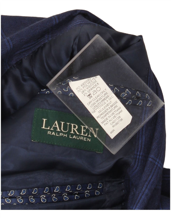 Ralph Lauren Mens 2 Button Blazer Jacket UK 46 2XL Navy Blue Check