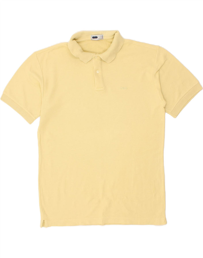 FILA Mens Polo Shirt Medium Yellow Cotton | Vintage Fila | Thrift | Second-Hand Fila | Used Clothing | Messina Hembry 