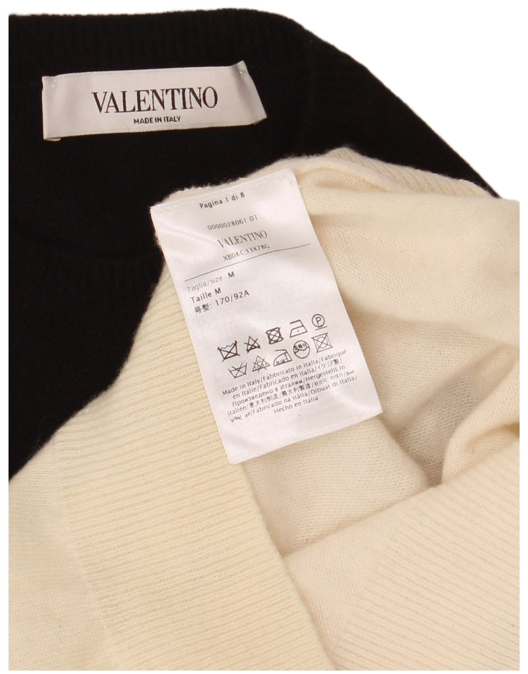 Valentino Womens Crew Neck Jumper Sweater UK 12 Medium Off White Classic