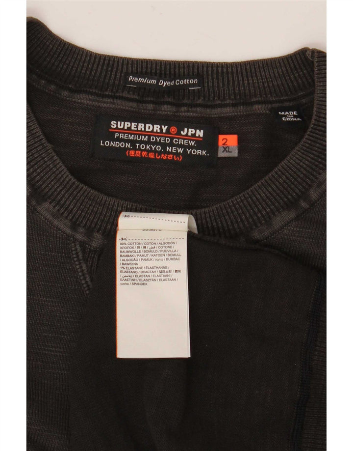 Superdry Mens Sweatshirt Jumper 2XL Grey Cotton