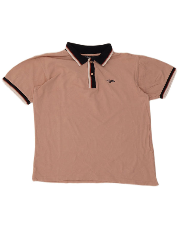 Lotto Mens Rugby Polo Shirt Large Pink Cotton