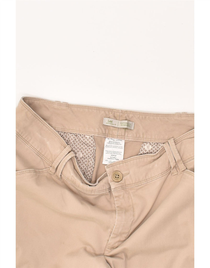 LEE Womens Petite Straight Casual Trousers US 16 2XL W36 L27  Beige Cotton | Vintage Lee | Thrift | Second-Hand Lee | Used Clothing | Messina Hembry 