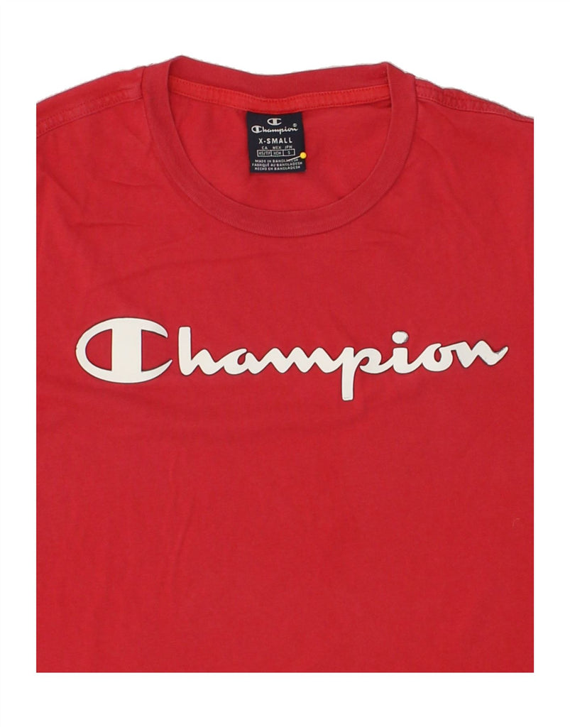 CHAMPION Mens Graphic T-Shirt Top XS Red Cotton | Vintage Champion | Thrift | Second-Hand Champion | Used Clothing | Messina Hembry 