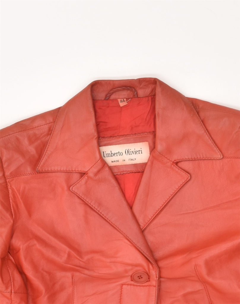 VINTAGE Womens 1 Button Leather Blazer Jacket IT 44 Medium Red Leather | Vintage Vintage | Thrift | Second-Hand Vintage | Used Clothing | Messina Hembry 