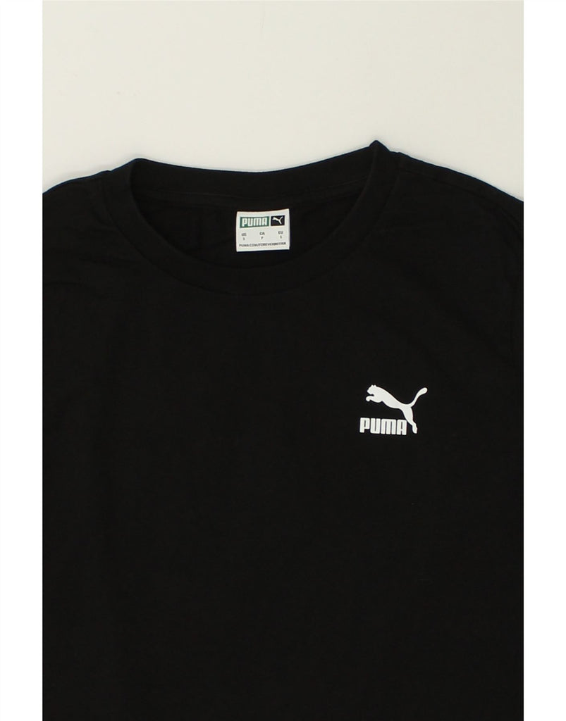 PUMA Mens Graphic T-Shirt Top Small Black Cotton | Vintage Puma | Thrift | Second-Hand Puma | Used Clothing | Messina Hembry 