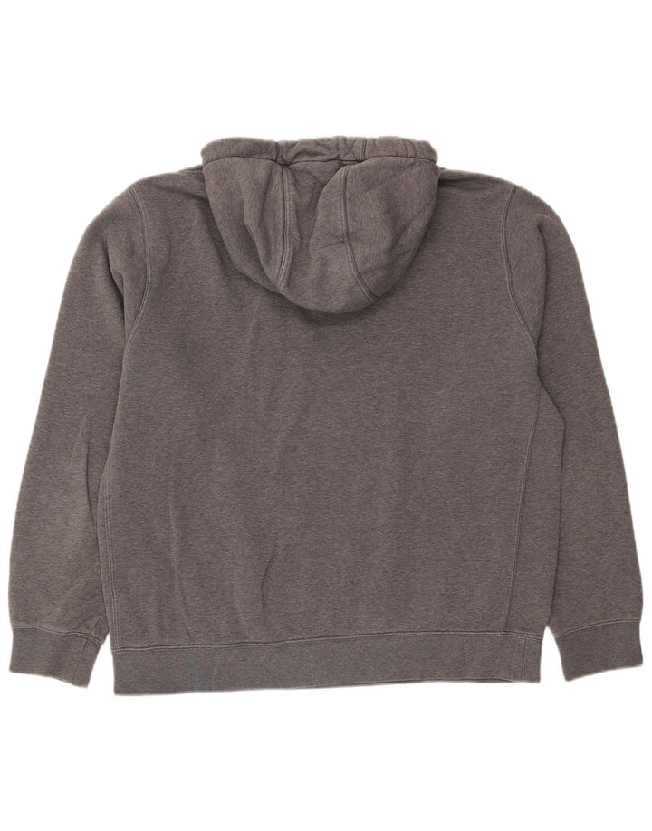 NIKE Mens Hoodie Jumper Large Grey Flecked Cotton