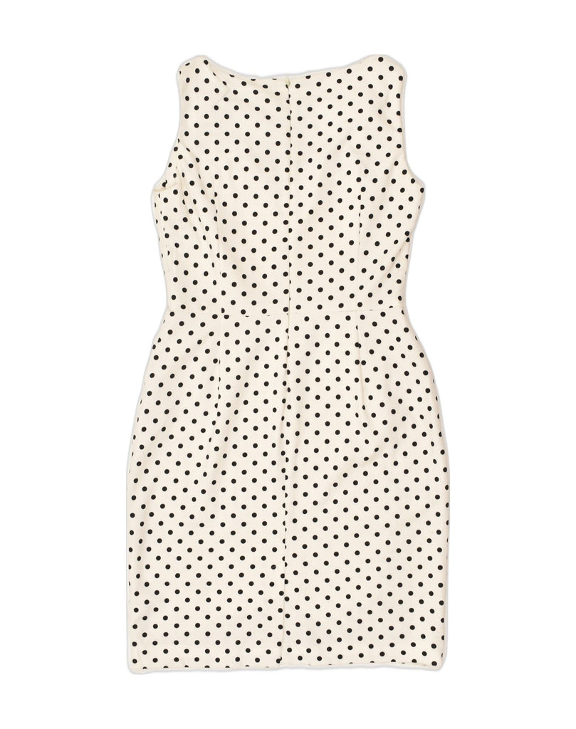 CHAPS Womens Sleeveless Sheath Dress US 10 Large White Polka Dot Polyester | Vintage Chaps | Thrift | Second-Hand Chaps | Used Clothing | Messina Hembry 