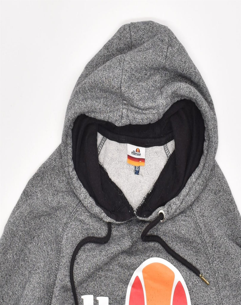 ELLESSE Mens Graphic Hoodie Jumper XS Grey Cotton | Vintage | Thrift | Second-Hand | Used Clothing | Messina Hembry 