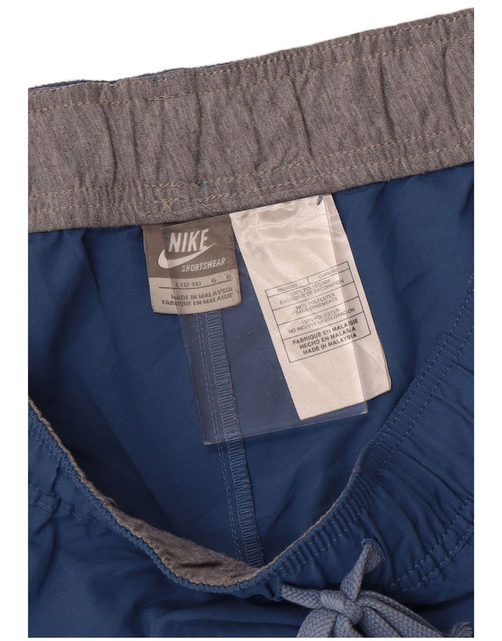 NIKE Womens Sport Shorts US 12/14 Large Blue Polyester