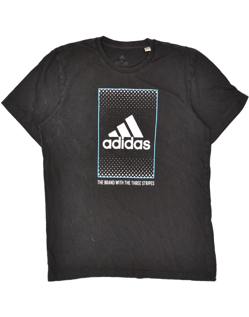 ADIDAS Mens Graphic T-Shirt Top Large Black Cotton | Vintage Adidas | Thrift | Second-Hand Adidas | Used Clothing | Messina Hembry 