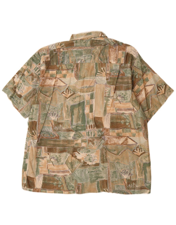 Vintage Mens Abstract Pattern Short Sleeve Shirt UK 45/46 XL Multicoloured