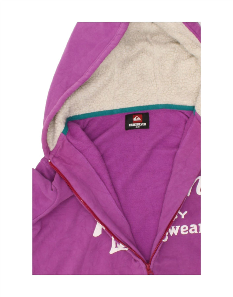 QUIKSILVER Mens Graphic Zip Hoodie Sweater Small Purple Cotton | Vintage Quiksilver | Thrift | Second-Hand Quiksilver | Used Clothing | Messina Hembry 