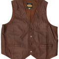 John F Gee Mens Leather Waistcoat XL Brown
