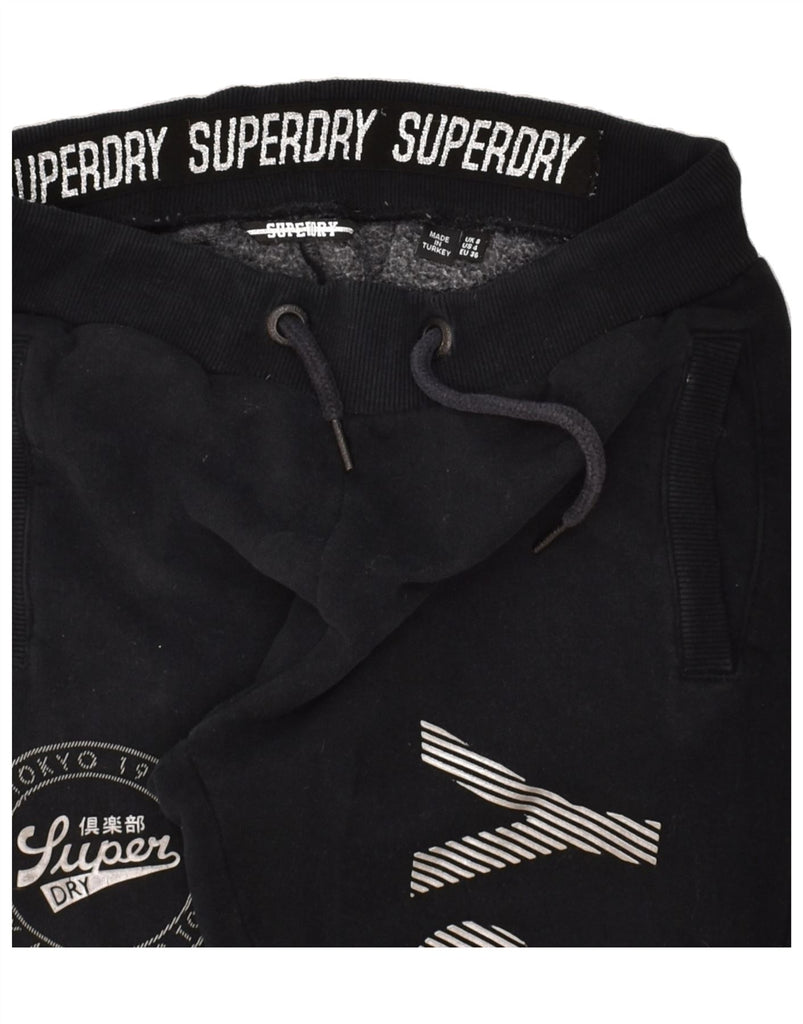 SUPERDRY Womens Graphic Tracksuit Trousers Joggers UK 8 Small  Navy Blue | Vintage Superdry | Thrift | Second-Hand Superdry | Used Clothing | Messina Hembry 