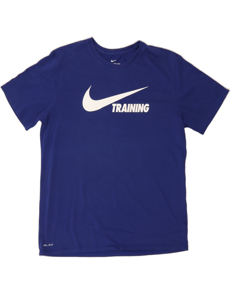 NIKE Mens Dri Fit Graphic T-Shirt Top XL Blue Vintage Nike and Second-Hand Nike from Messina Hembry 
