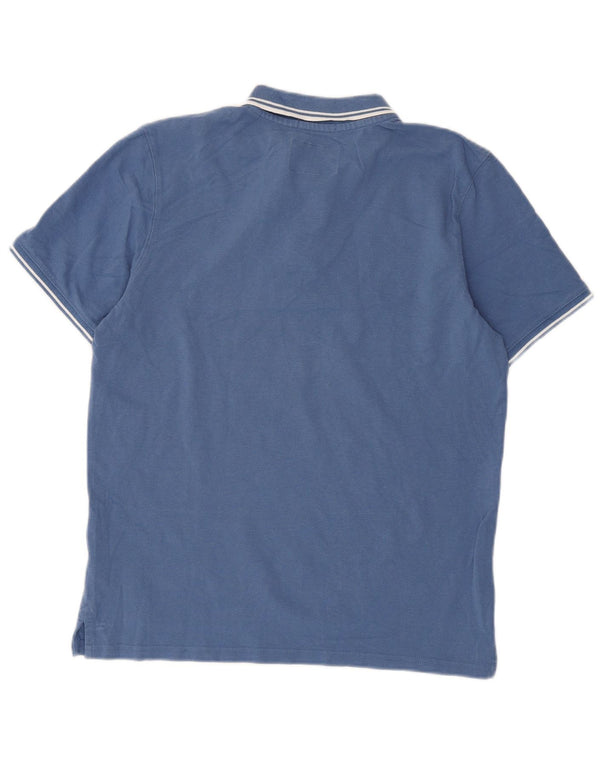 Jack Wills Mens Classic Fit Polo Shirt Medium Blue Striped Cotton