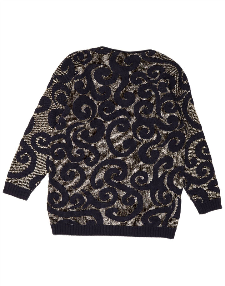 ALAIN MANOUKIAN Womens Crew Neck Jumper Sweater UK 14 Medium Navy Blue