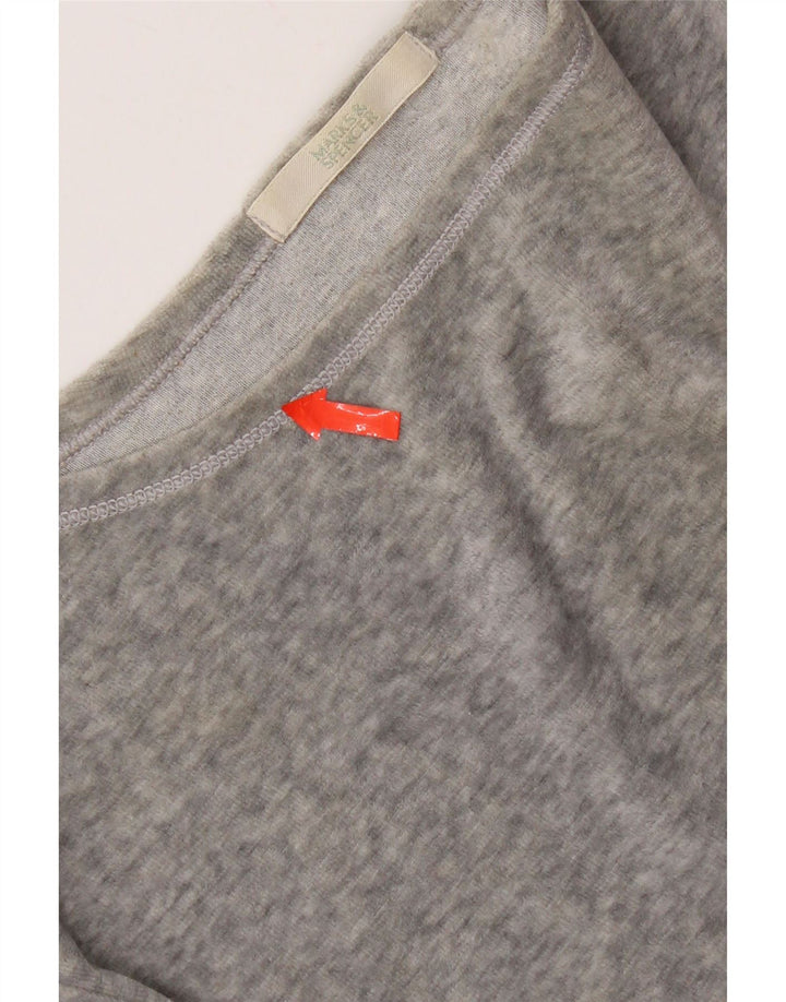 Marks & Spencer Womens Top Long Sleeve UK 14 Large  Grey Polyester